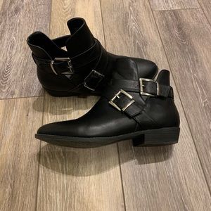 black strap booties
